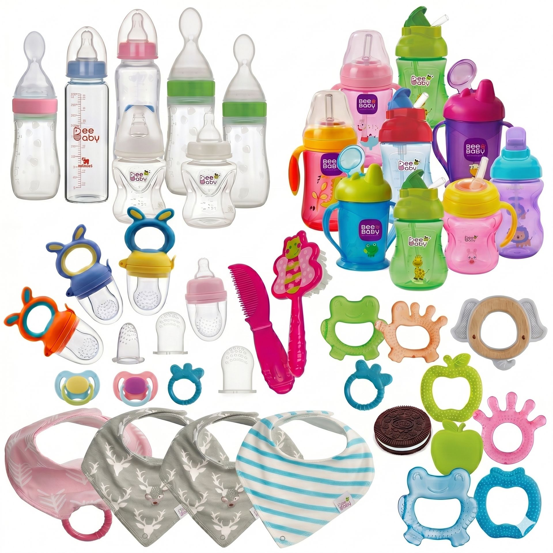 BEEBABY Premium Baby Care Liquidation Lot - Bottles, Teethers, Sippy Cups — 200 Units